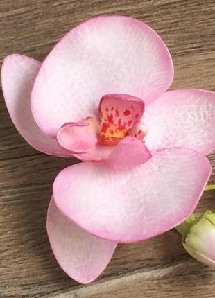 Шпилька «рожева орхідея»5 фото