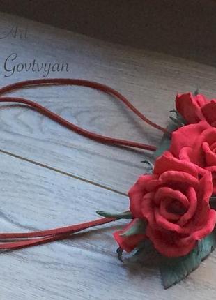 Подвеска « красные розы»9 фото