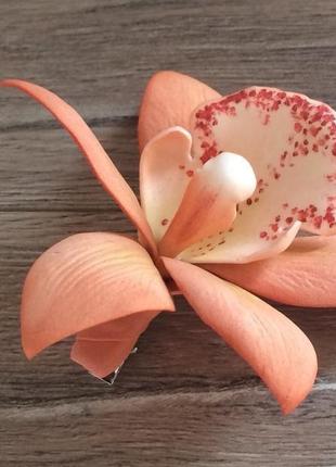 Шпилька «яскрава орхідея»4 фото