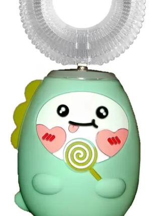 Дитяча електрична звукова зубна щітка-капа u-подібна 360 зі змінною насадкою 2-10 років синій