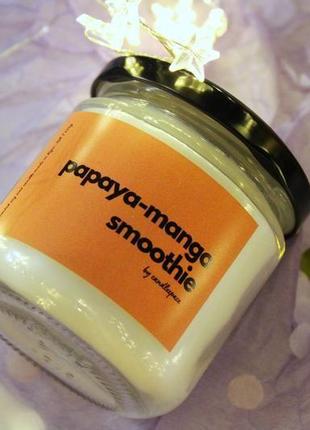 Соєва ароматична свічка "papaya - mango smoothie"🥭1 фото
