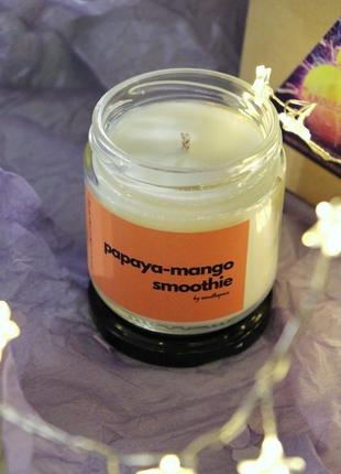 Соєва ароматична свічка "papaya - mango smoothie"🥭2 фото