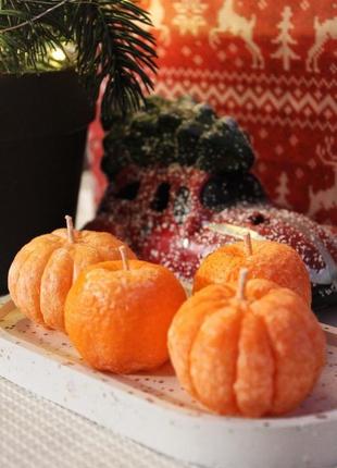 Подарунковий набір "святкові мандаринки" з пальмового воску 🍊7 фото