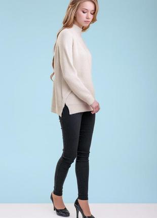 Жіночий светр із незвичайним дизайном, універсальний розмір. оверсайз. бежевий s-xl4 фото