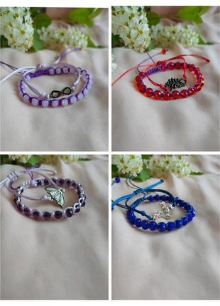 Шамбала жіноча сет браслетів плетений браслет фенечка5 фото
