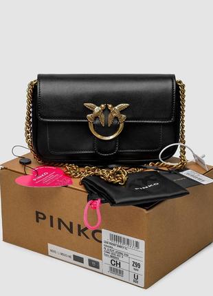 Pinko love bag pocket simply black/antique gold1 фото
