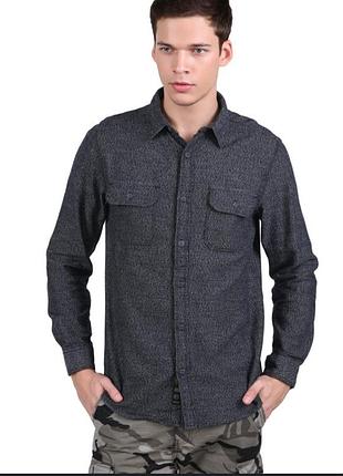 Рубашка фланель серая, приталенная , хлопок