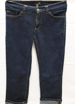 Бриджи темно сині, середньої посадки по талії фірми н&m