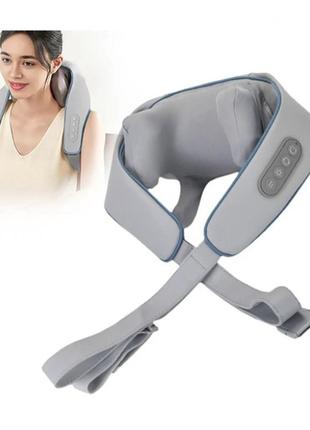 Массажер аккумуляторный для шеи спины и тела электрический с подогревом для воротниковой зоны neck fz-666