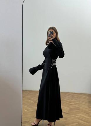 Платье макси, черное платье