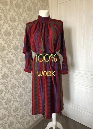 Вінтажна шовкова сукня1 фото