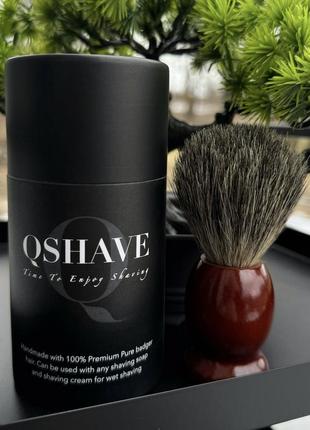 Помазок для гоління qshave з шерсті борсука