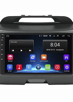 Штатна магнітола lesko для kia sportage iii 2010-2014 екран 9" 2/32gb wi-fi base gps android кия