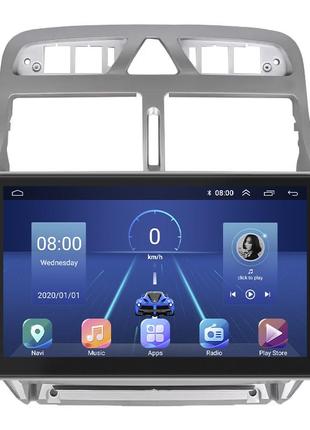 Штатная магнитола lesko для peugeot 307 i 2001-2005 экран 9" 4/64gb/ 4g/ wi-fi/ carplay top gps android
