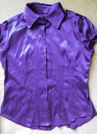 Блузка фіолетовий атлас 38 р-р