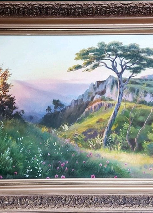 Нік. козлов картина "світанок в горах" самотня сосна сімферополь1 фото