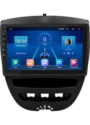 Штатная магнитола 10" lesko для peugeot 107 i 2005-2009 6/128gb 4g wi-fi gps top пежо