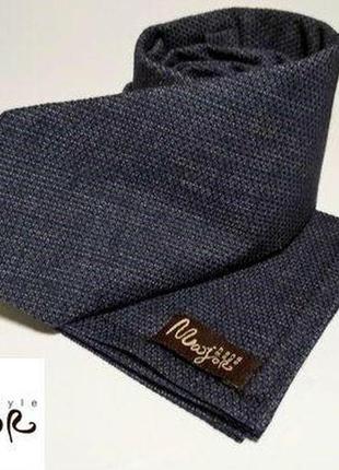 Краватка темно-синій з хусткою паші однотонний