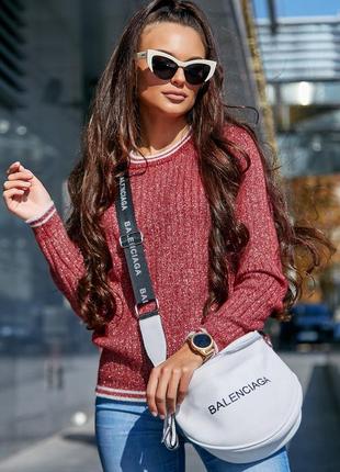 Жіночий светр, тонкий, із круглою горловиною. джемпер. марсала, бордовий, бордо s-xl2 фото