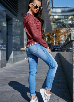 Женский свитер, тонкий, с круглой горловиной. джемпер. марсала, бордовый,бордо s-xl5 фото