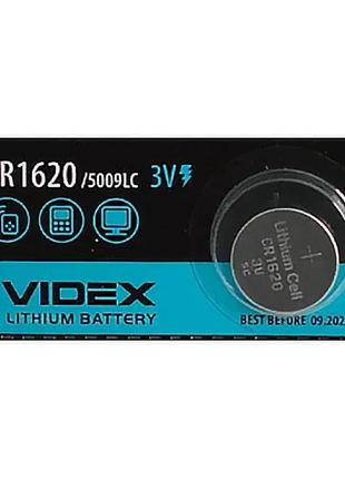 Батарейка-таблетка літієва videx cr1620 5009lc 3v silver 1 шт. (код: bat1620)