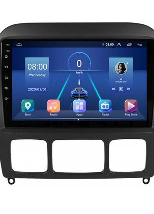 Штатна магнітола 9" lesko для mercedes-benz s-клас iv (w220) 1998-2005 6/128gb 4g wi-fi gps top