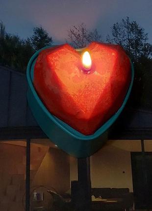 Подарунок на день 56 валентина набір для виготовлення 3 свічок серце 3d3 фото