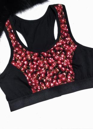 Топ вишни, хлопковый трикотаж.