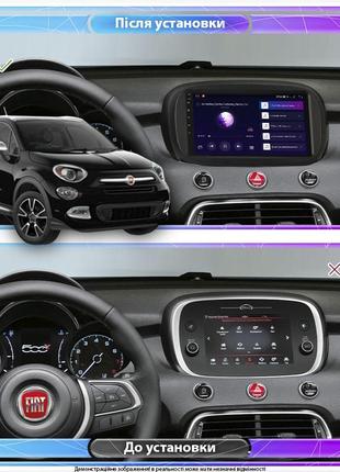 Штатна магнітола lesko для fiat 500x i 2014-2018 екран 9" 4/64 gb carplay 4g wi-fi gps prime2 фото