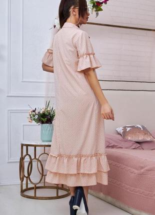 Женское летнее платье бохо длинное с оборками, на пуговицах, свободное.под ретро.винтаж розовое s6 фото