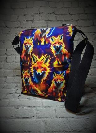 Бавовняна сумочка кросбоді лисенята.