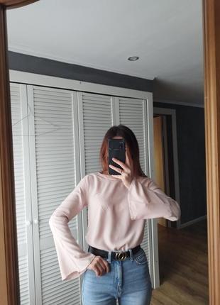 Блуза у ніжно рожевому кольорі xs, блузка з довгими рукавами3 фото