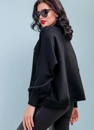 Женский пуловер, свитер. оверсайз. универсальный размер. черный s-xxl4 фото