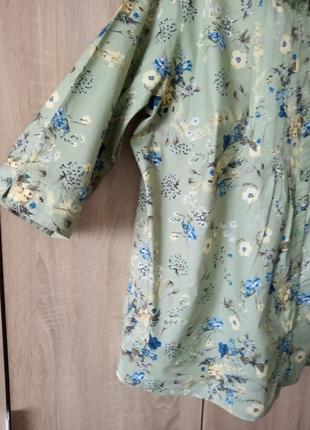 Супер блуза большого размера батал в цветочный принт3 фото