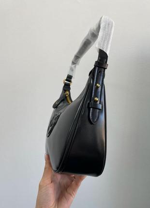 Pinko half moon bag simply black with leather buckle3 фото