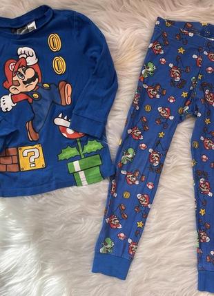 Пижама h&m super mario на 3-4 года