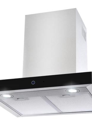 Вытяжка т-образная ventolux italia 60 bg (900) tc нержавейка черное стекло