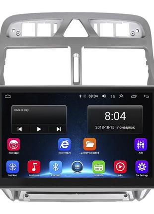 Штатная магнитола lesko для peugeot 307 i 2001-2005 экран 9" 2/32gb/ wi-fi optima gps android пежо