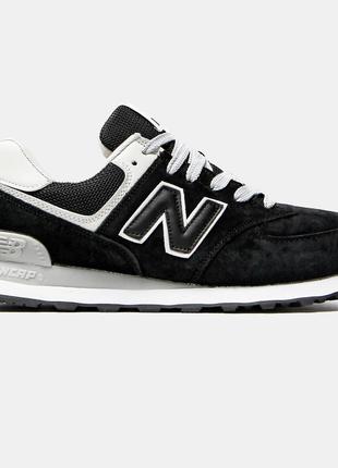 Кроссовки женские nb 574 black/white (без сетки)