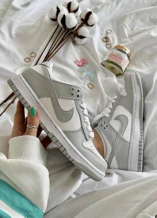 Nike dunk white grey1 фото