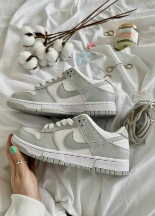 Nike dunk white grey5 фото