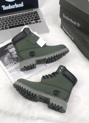 Timberland khaki жіночі осінні черевики кольору хакі 😍 (без хутра/термо)