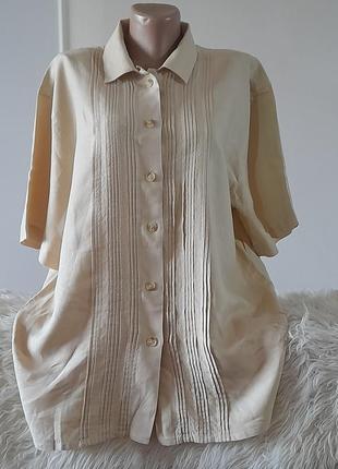 Розпродаж! льняна блуза, р .16/xxl/445 фото