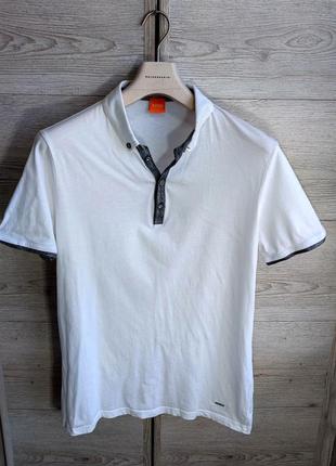 Мужская модная белая футболка поло  hugo boss оригинал германия размер l2 фото
