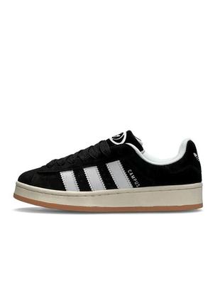 Жіночі замшеві кросівки adidas originals black white gum чорні повсякденні кеди адідас