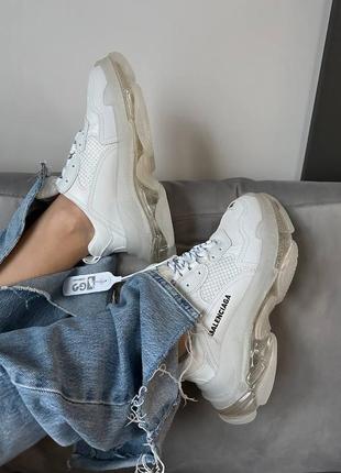 Balenciaga tripl s clear sole white5 фото