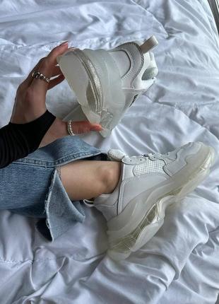 Balenciaga tripl s clear sole white10 фото