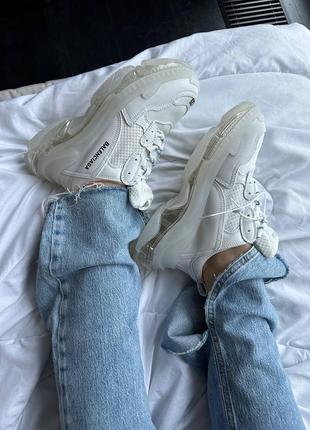 Balenciaga tripl s clear sole white9 фото