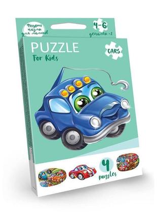 Дитячі розвивальні пазли "puzzle for kids" pfk-05-12, 2 картинки (машинка синя)