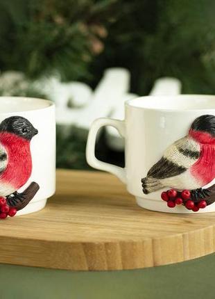 Кофейная чашка с птичкой4 фото